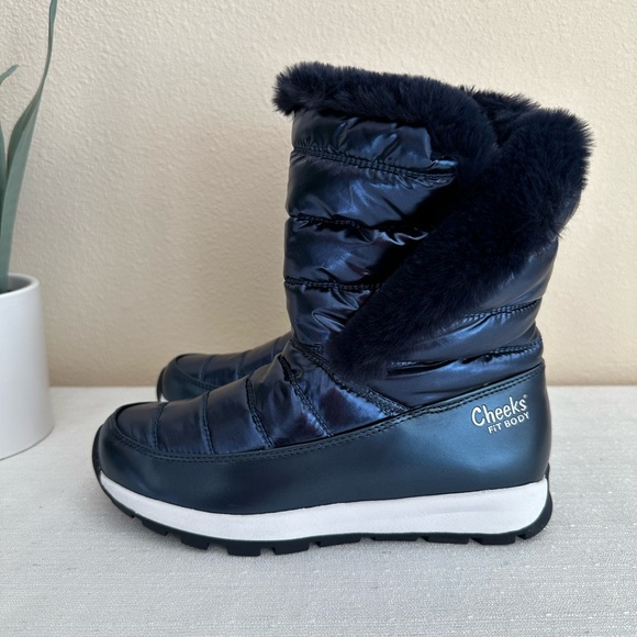 New Tony Little Cheeks Blue Faux Fur Fit Body Water-Repellent Boots Woman’s 6M - Picture 4 of 13